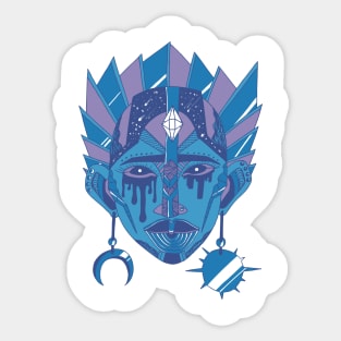 Mountain Blue African Mask No 12 Sticker